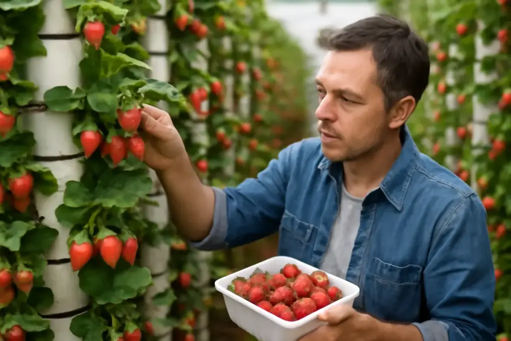 Coltivare fragole in verticale conviene davvero? Metodo per ottenere raccolti abbondanti con zero sprechi di spazio