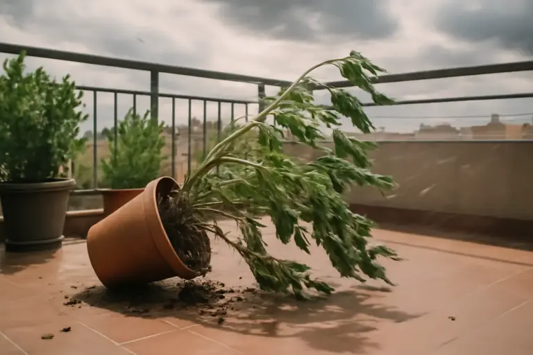 Perché il vento può danneggiare le piante in terrazzo? Un problema spesso ignorato che rallenta la crescita